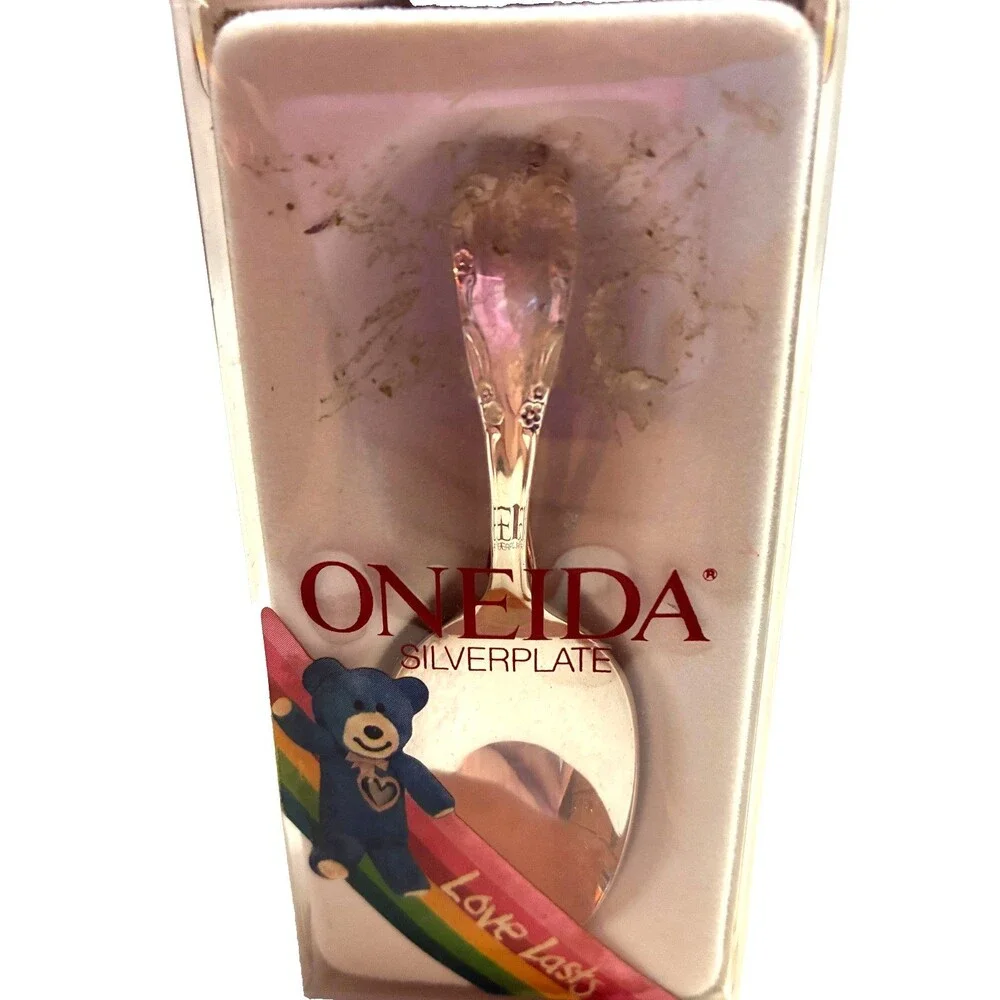 Vintage Oneida Affection Bent Baby Spoon Silverplate Curved Handle USA